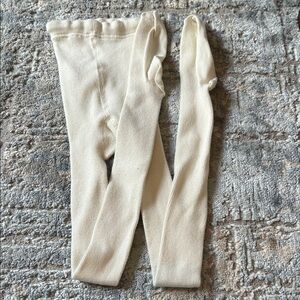 Hanna Andersson Off-White Ribbed Tights